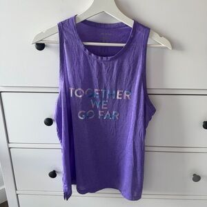 Peloton Agility Racer Tank Top Women Small Purple Together We Go Far T-Shirt